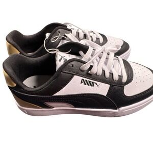 PUMA Caracal Sneakers White Black Gold‎ Men's US 10.5 New No Box